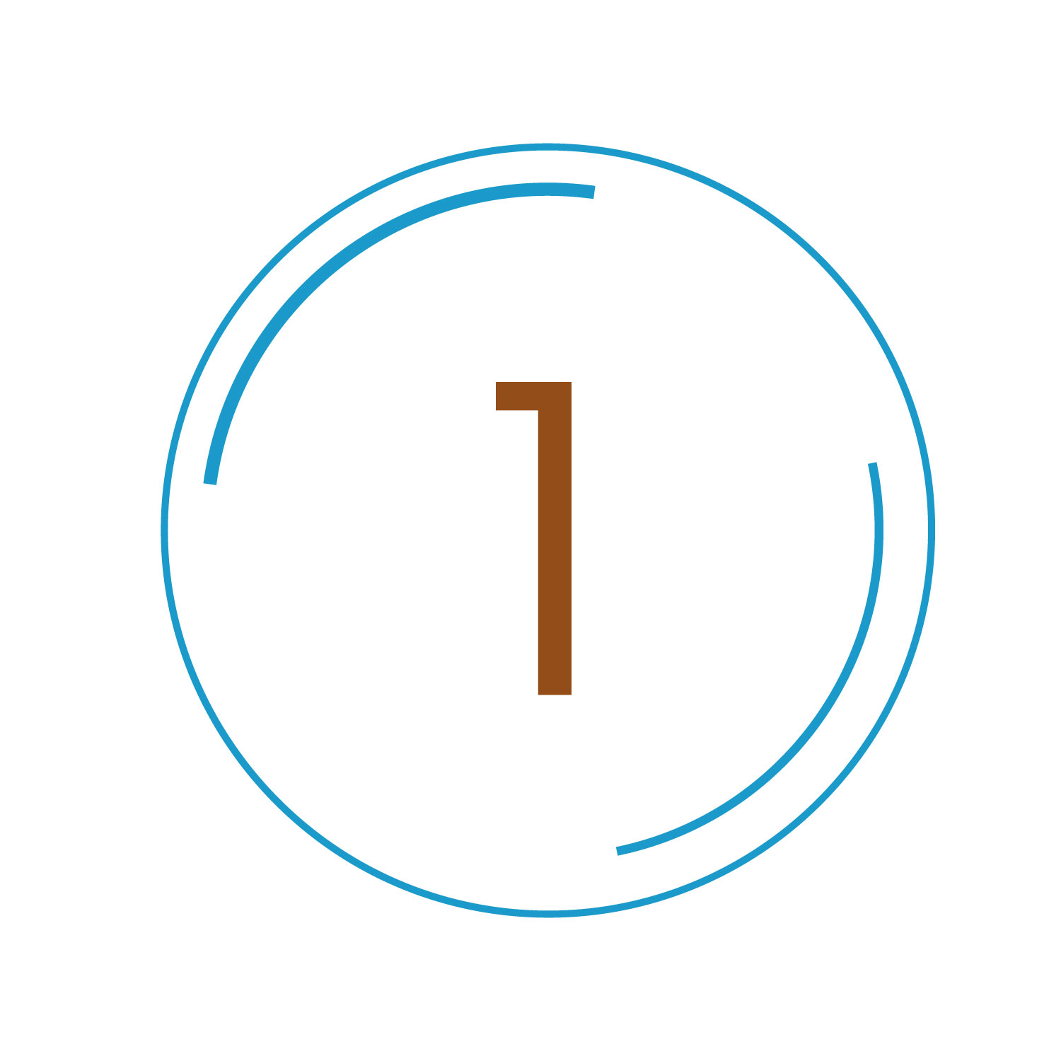 icon of number 1 in a blue circle