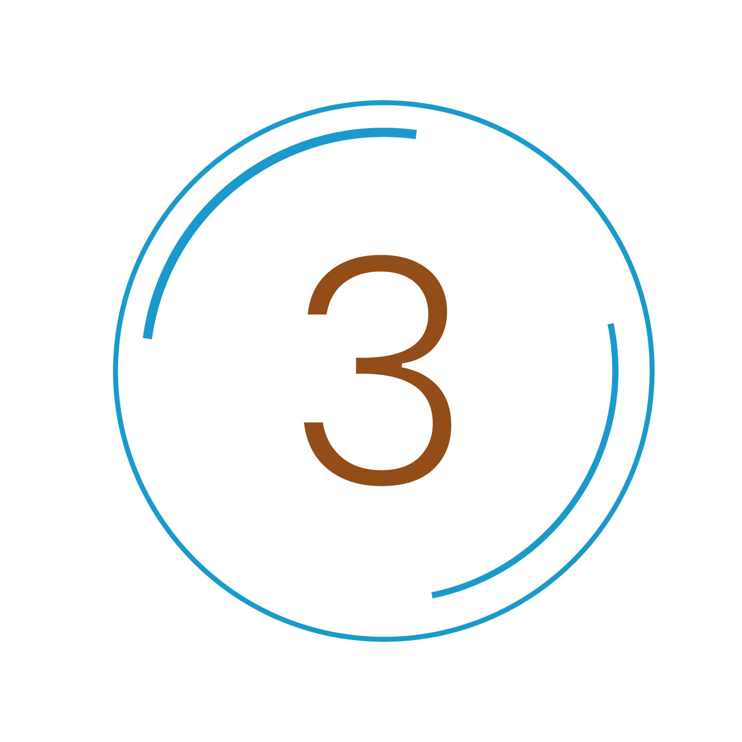 icon of number 3 in a blue circle